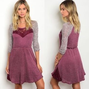 Pretty Burgendy Sweater Dress